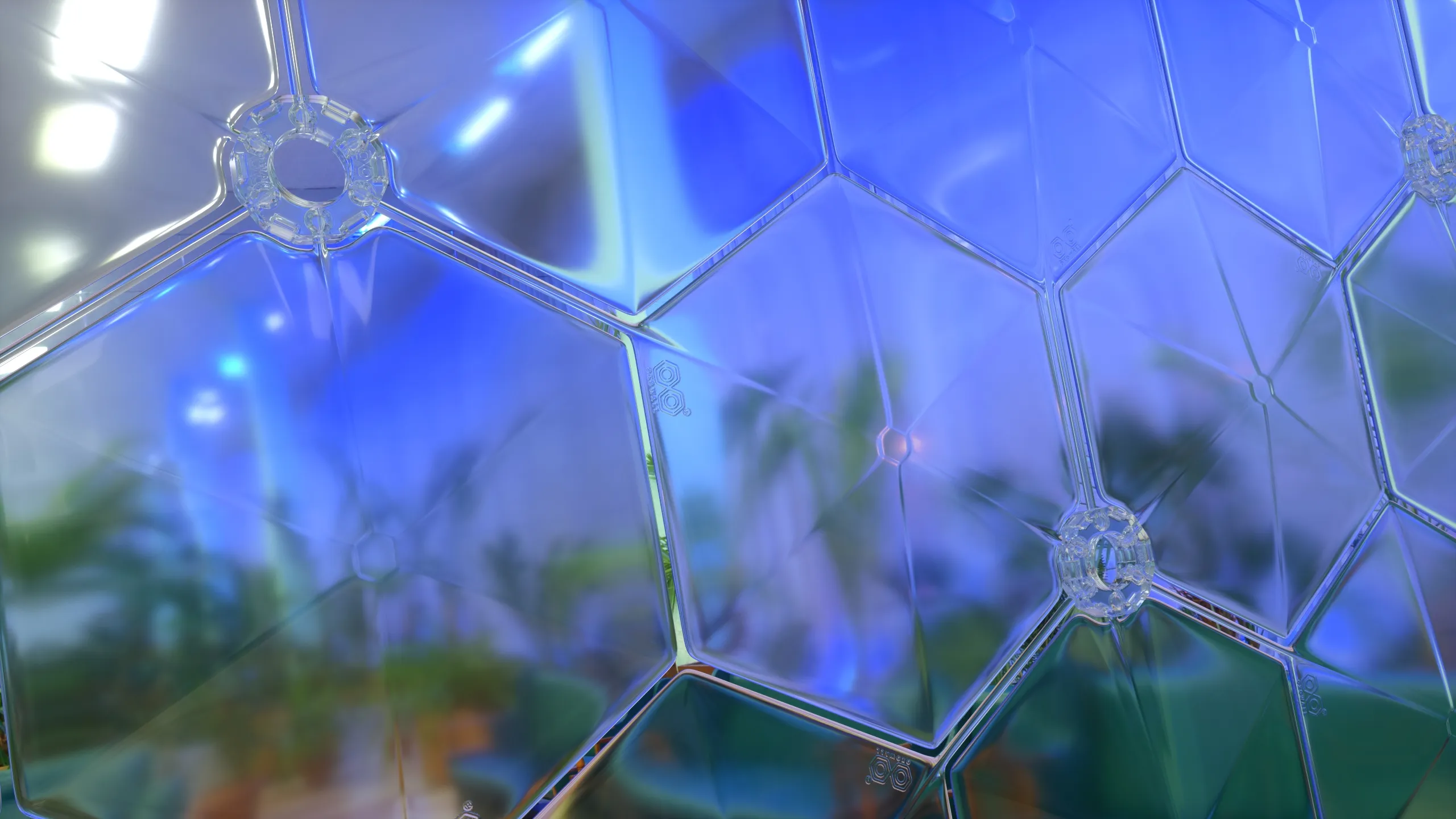 Áttetsző kék OXOWALL hexagon részlet