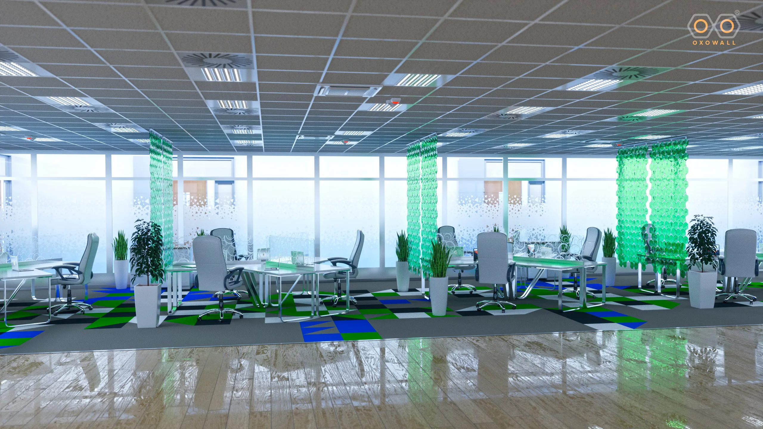 OXOWALL installáció irodai térben