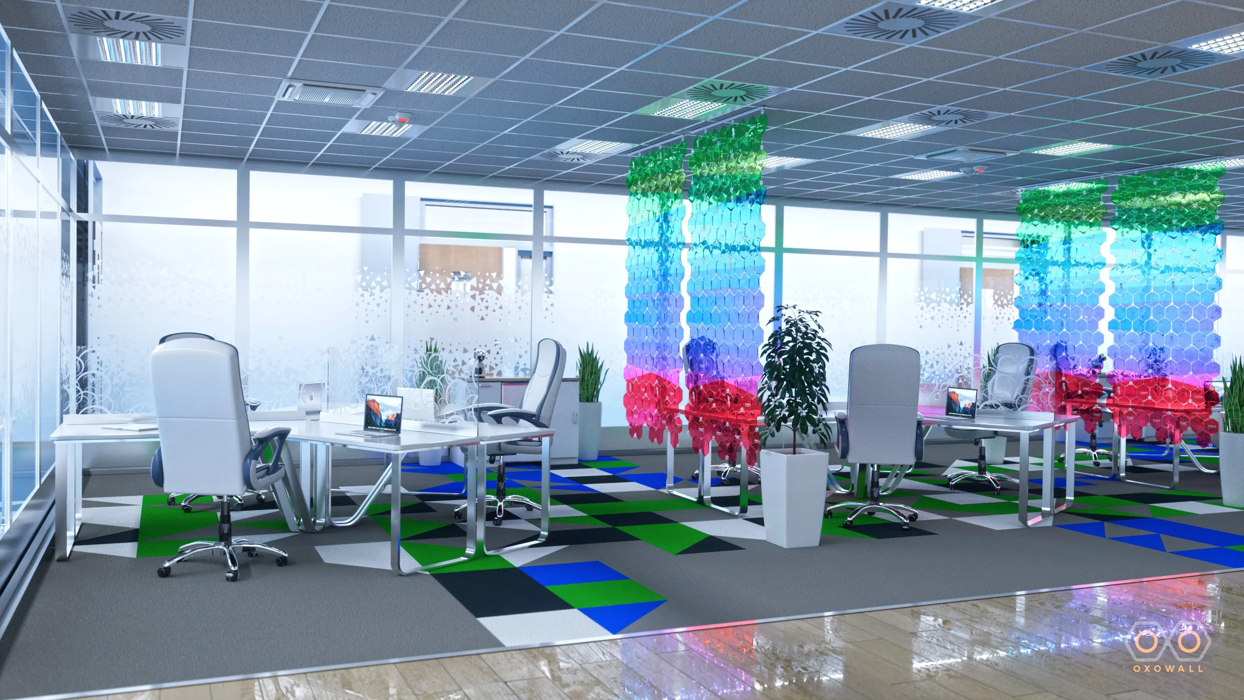 Egyedi OXOWALL projekt irodai térben